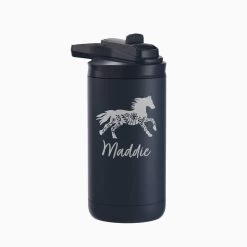 Personalized Kids Water Bottle 12 Oz - Horse Theme