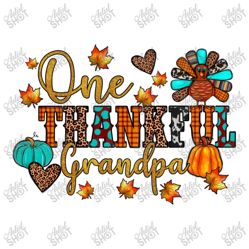 One Thankful Grandpa Stainless Steel Water Bottle - Image 3