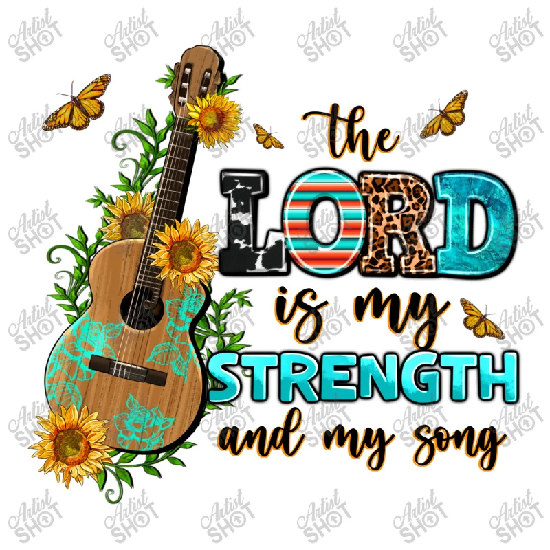 The Lord Is My Strength And My Song Guitar With Su Stainless Steel Water Bottle - Image 3