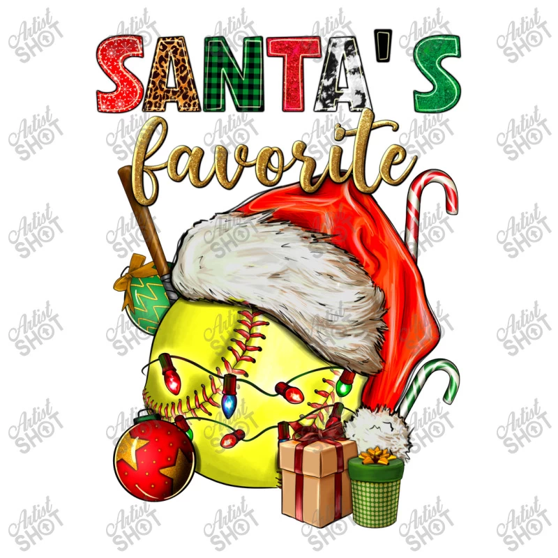 Santa's Favorite Softball Stainless Steel Water Bottle - Image 3