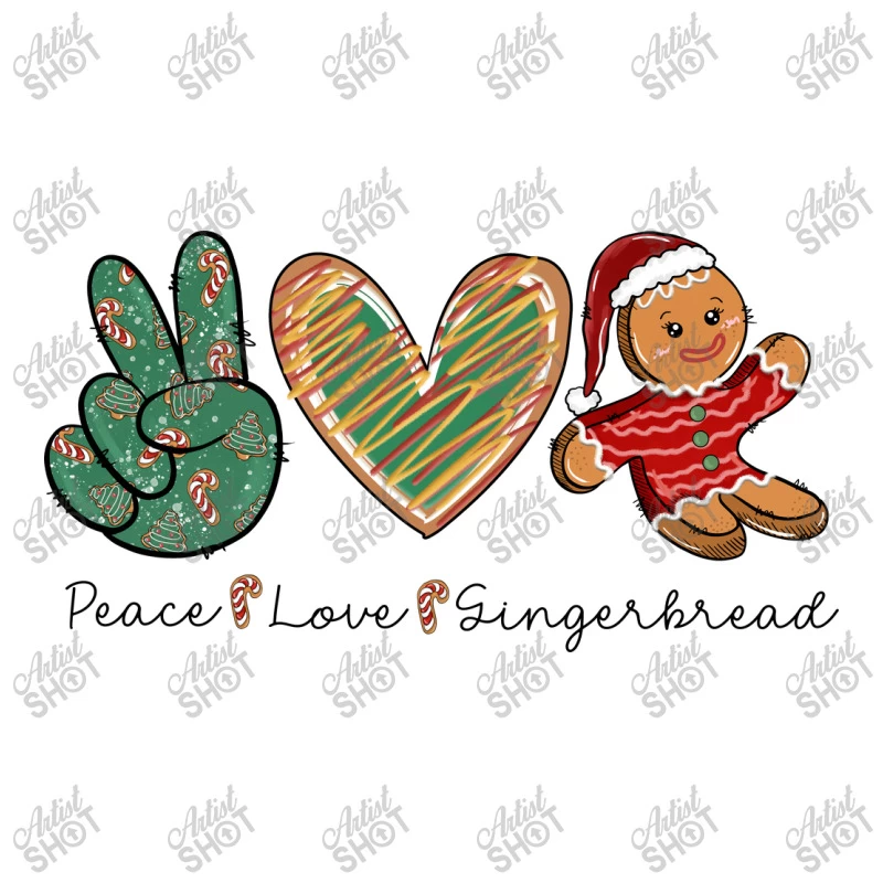 Peace Love Gingerbread Sublimation Stainless Steel Water Bottle - Image 3