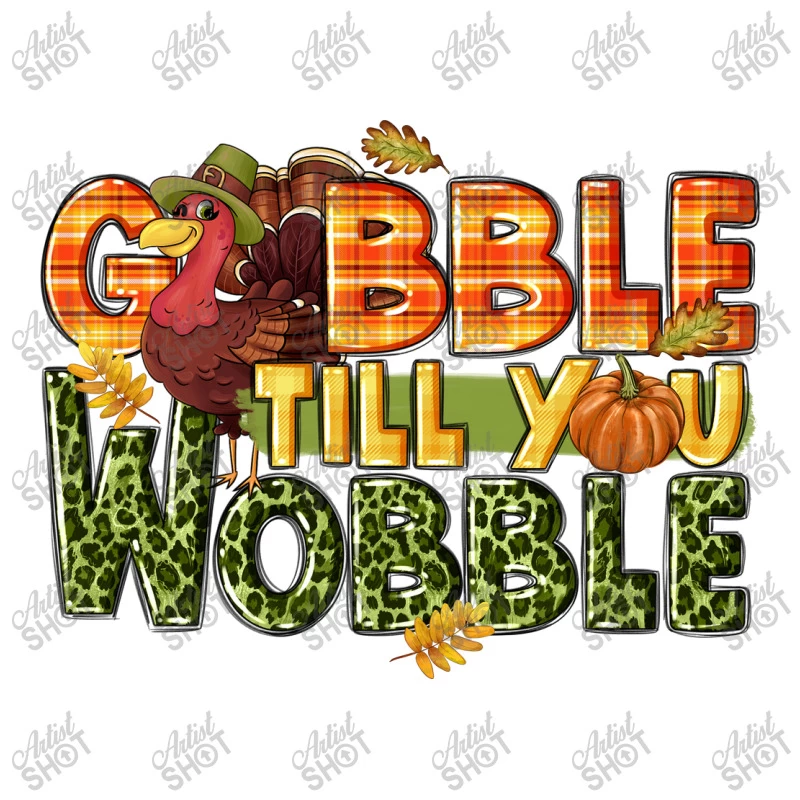 Gobble Till You Wobble Turkey Thanksgiving Stainless Steel Water Bottle - Image 3