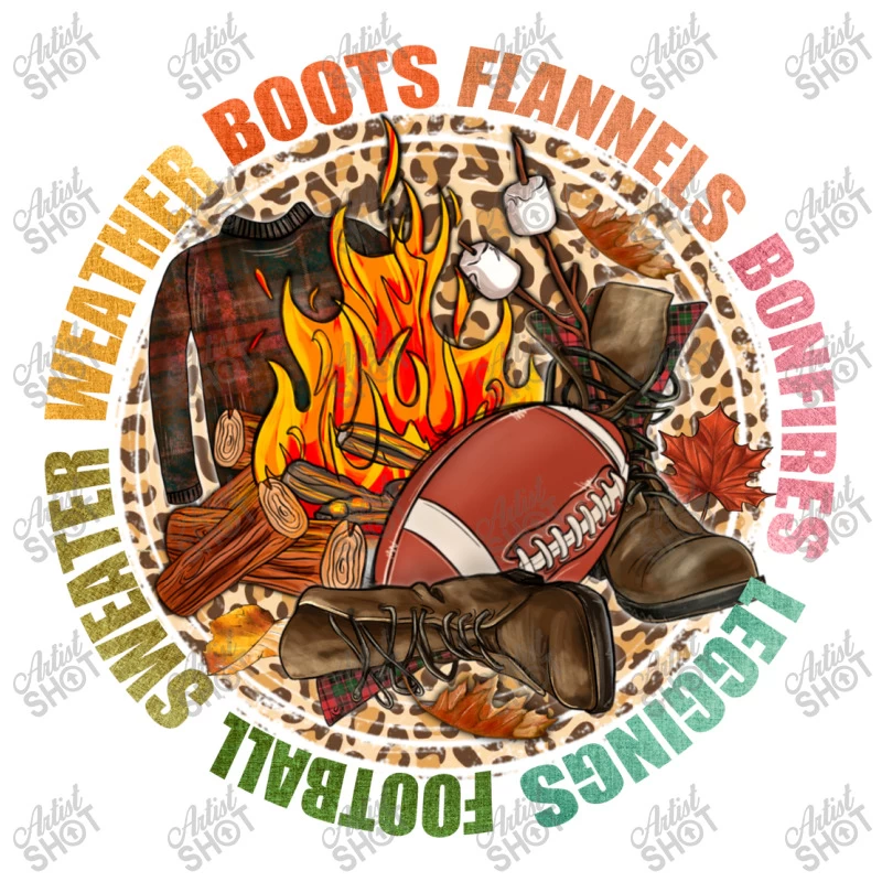Boots Flannels Bonfires Leggins Football Stainless Steel Water Bottle - Image 3