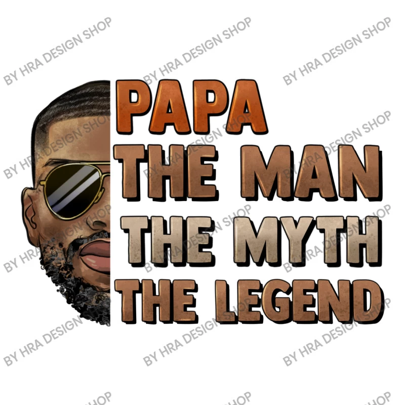 Papa The Man Myth Legend Stainless Steel Water Bottle - Image 3