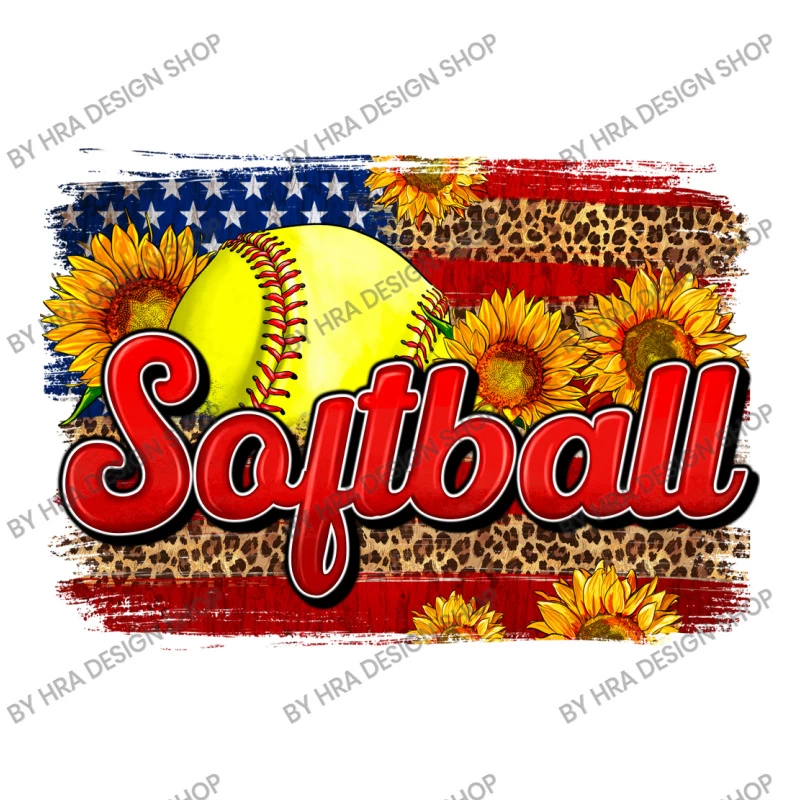 Western American Flag Softball Stainless Steel Water Bottle - Image 3