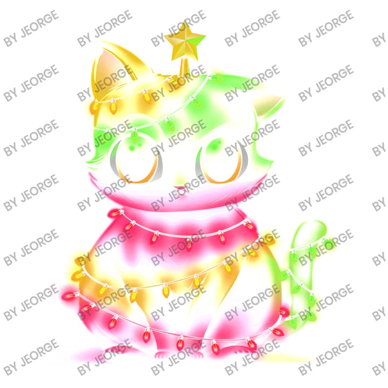 Meow Catmas Lights Stainless Steel Water Bottle - Image 3