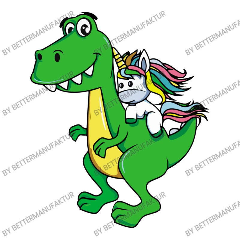 Unicorn Riding T Rex Dinosaur Boys Girls Kids (2) Stainless Steel Water Bottle - Image 3