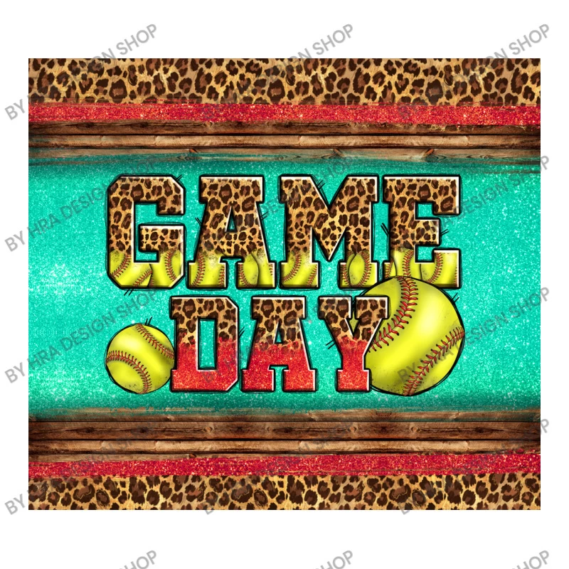 Western Glitter Game Day Softball Stainless Steel Water Bottle - Image 3