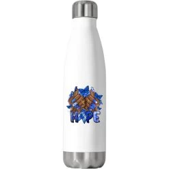 Colon Cancer Hope Afro Woman Nails Stainless Steel Water Bottle