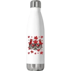 Canadian Persian Cat Patriotic Canada Flag Maple L Stainless Steel Water Bottle