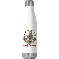 Merry Christmas Skeleton Stainless Steel Water Bottle