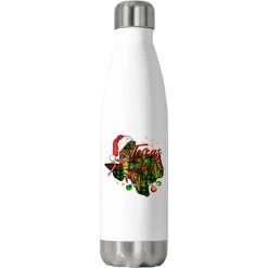 Christmas Texas Map Stainless Steel Water Bottle