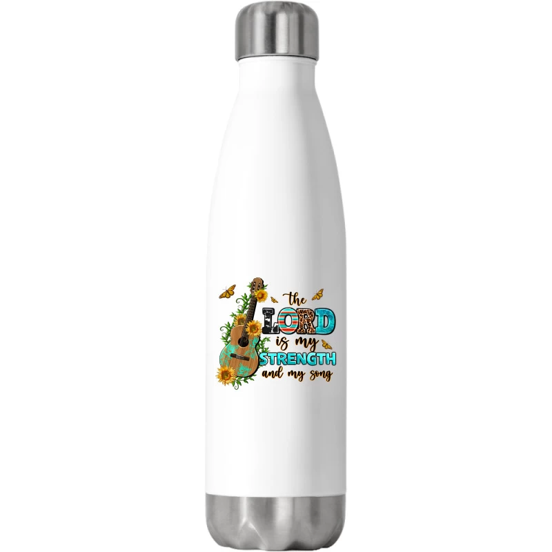 The Lord Is My Strength And My Song Guitar With Su Stainless Steel Water Bottle