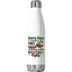 Santa Claus Reindeer Hot Cocoa Holiday Movies Stainless Steel Water Bottle