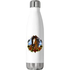 Horse Hippie Sunflowers Stainless Steel Water Bottle