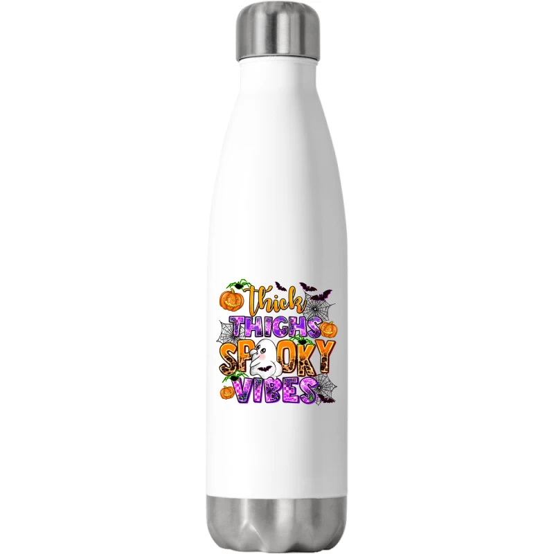 Thick Thighs Spooky Vibes Stainless Steel Water Bottle