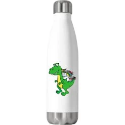 Unicorn Riding T Rex Dinosaur Boys Girls Kids (2) Stainless Steel Water Bottle