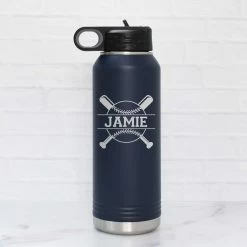 Personalized Baseball Or Softball Water Bottle With Name