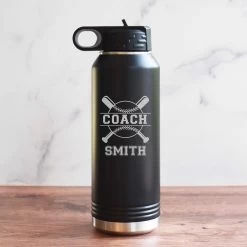 Personalized Coach Water Bottle - Baseball Or Softball