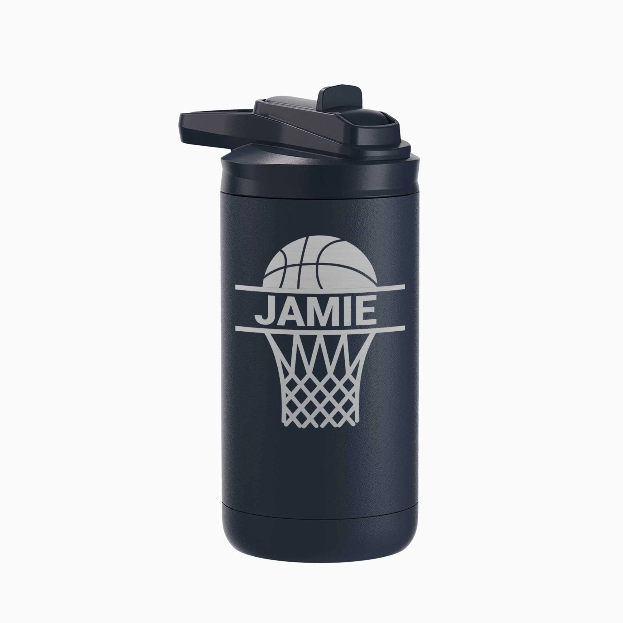 Personalized Kids Water Bottle 12 Oz - Basketball