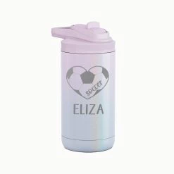 Personalized Kids Water Bottle 12 Oz - Soccer Heart