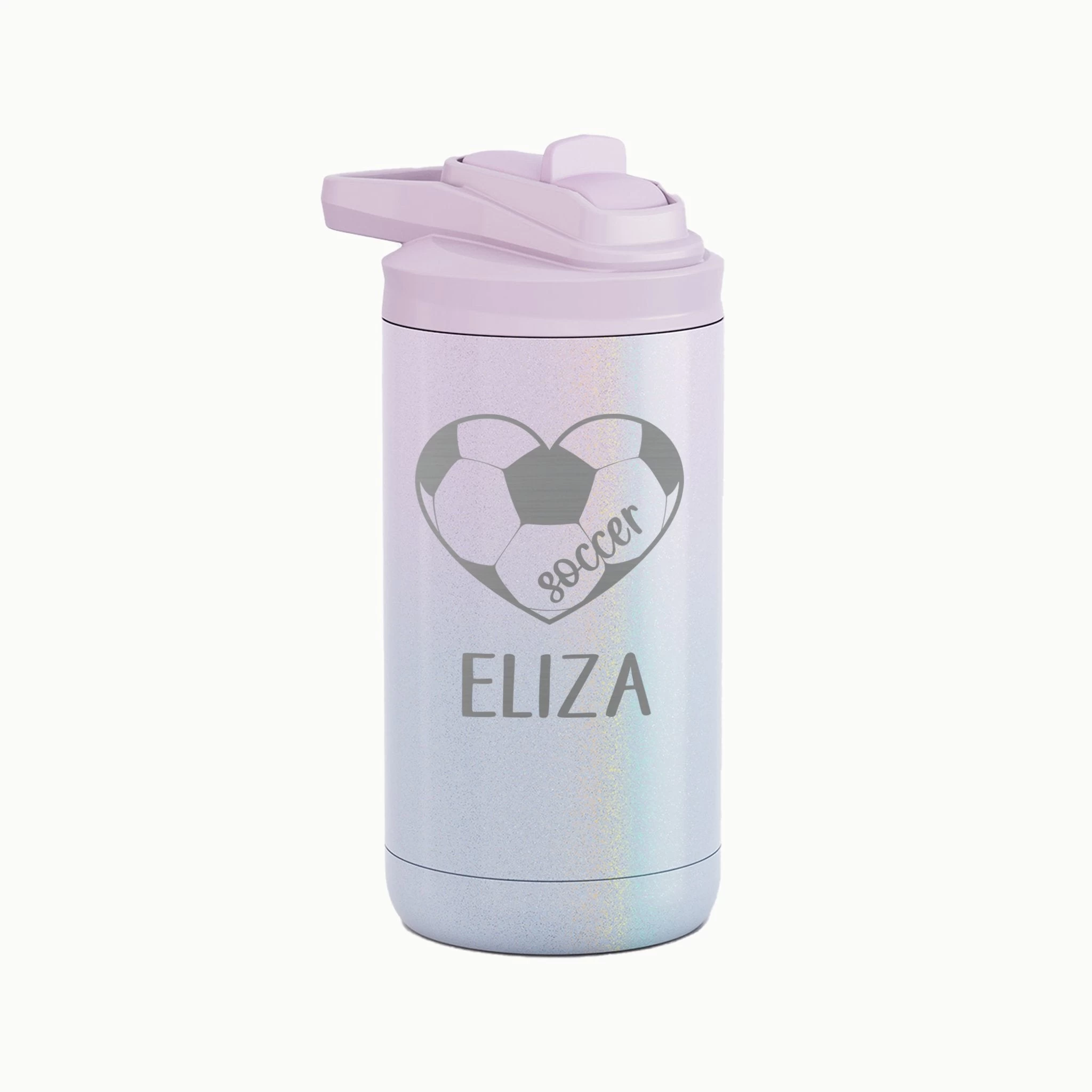 Personalized Kids Water Bottle 12 Oz - Soccer Heart