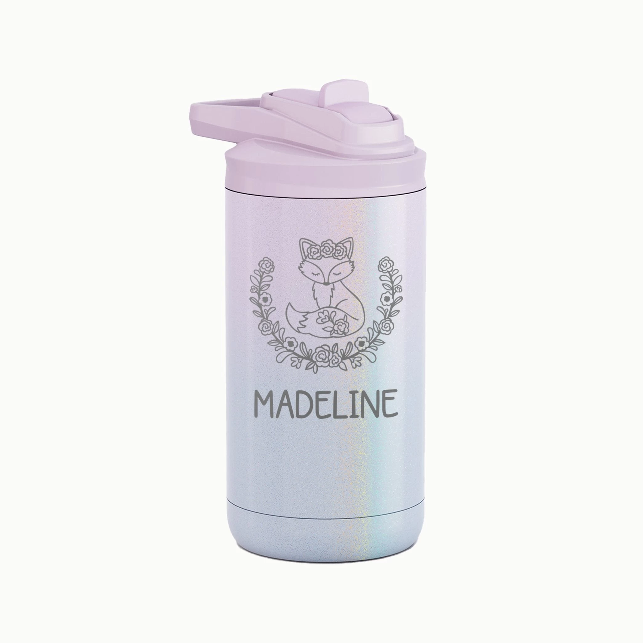 Personalized Kids Water Bottle 12 Oz - Woodland Fox