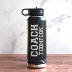 Personalized Water Bottle For Coaches - Vertical Name