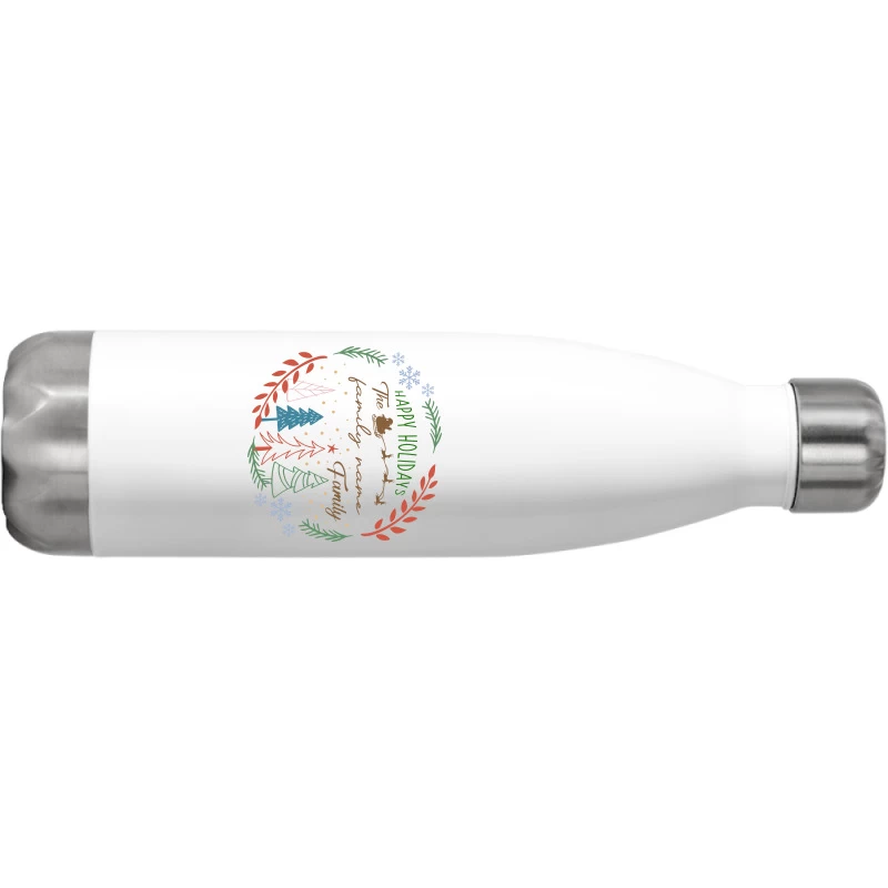 Crm21112203 Happy Holidays The (family Name) Famil Stainless Steel Water Bottle - Image 2