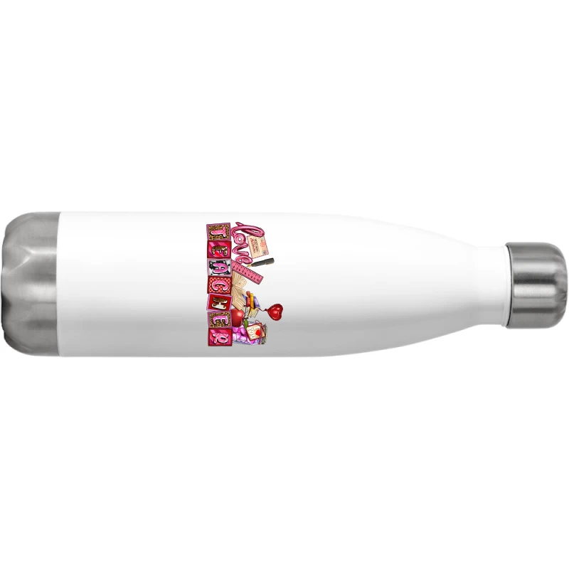 Valentines Day Teacher Stainless Steel Water Bottle - Image 2