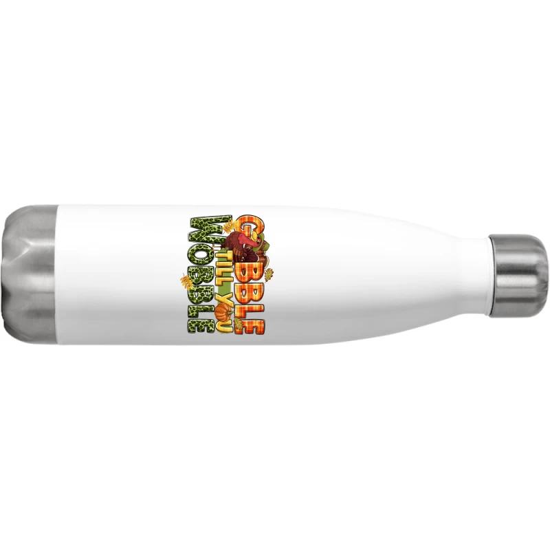 Gobble Till You Wobble Turkey Thanksgiving Stainless Steel Water Bottle - Image 2
