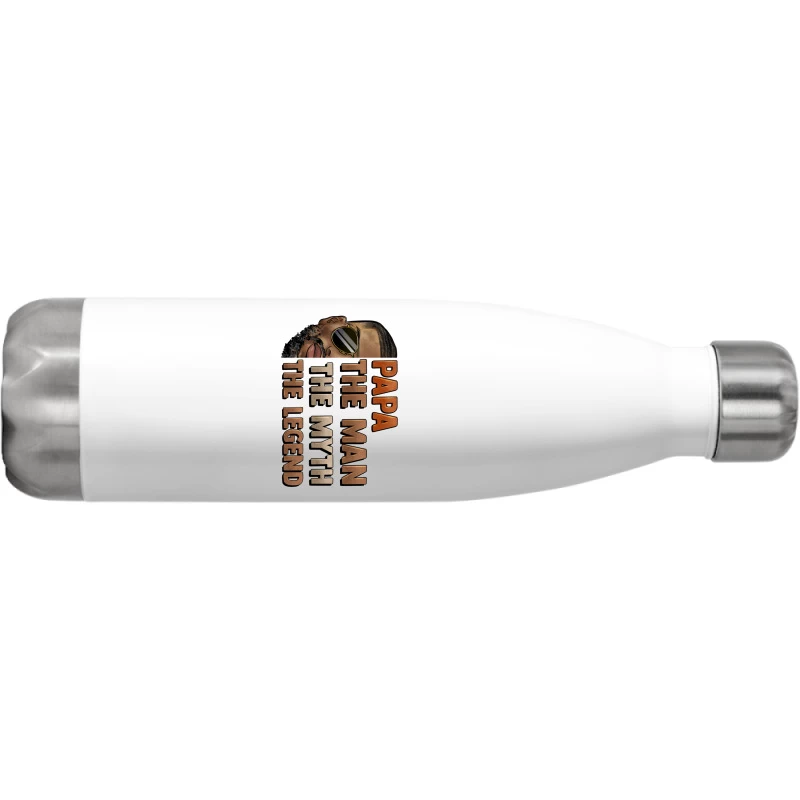 Papa The Man Myth Legend Stainless Steel Water Bottle - Image 2
